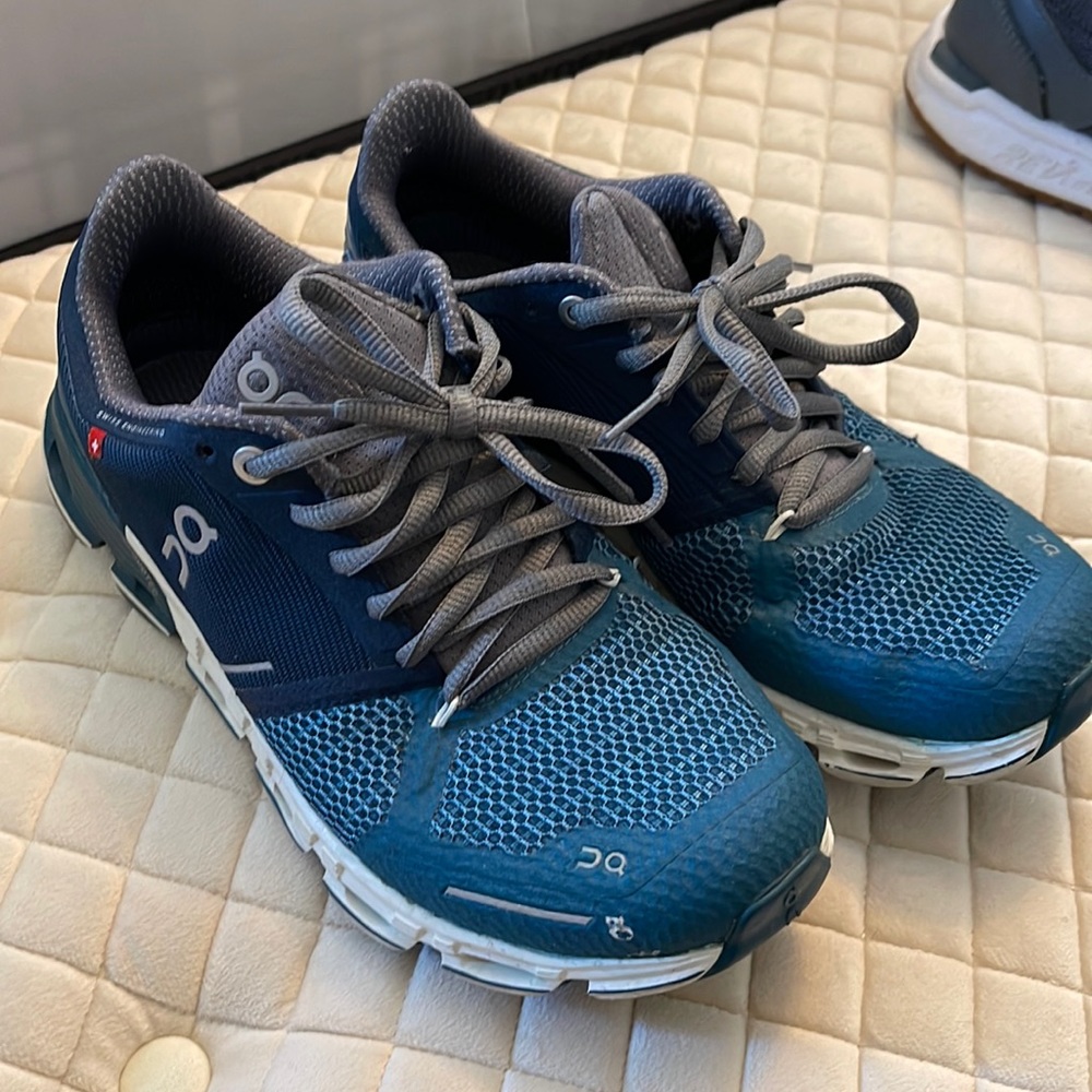 On tennis shoes
